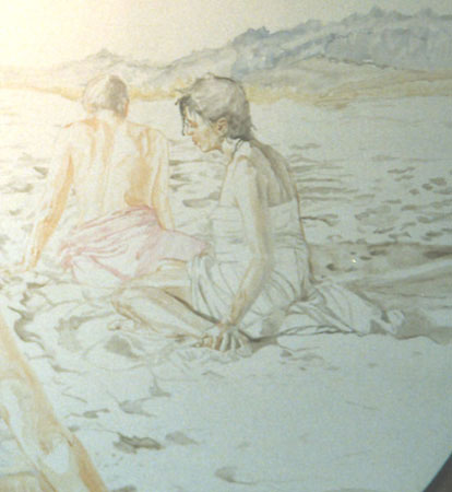 first step used by Janet Rayner to create a painting
