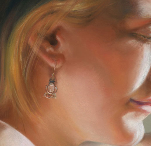 detail of ear and earring