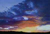 Janet Rayner pastel painting, Sunset, links to larger image